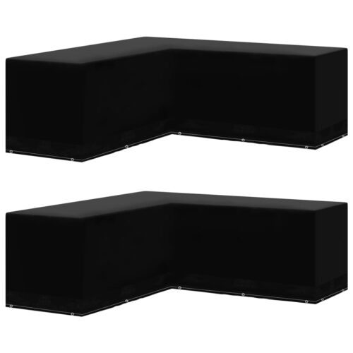 Garden Furniture Covers 2pcsL-Shaped 12 Eyelets 250x250x90cm