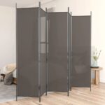 5-Panel Room Divider Anthracite 250x220cm Fabric