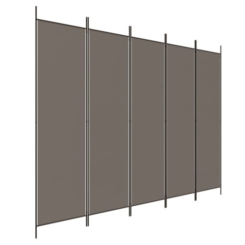 5-Panel Room Divider Anthracite 250x220cm Fabric - Image 2