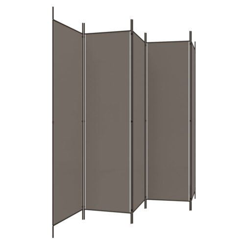 5-Panel Room Divider Anthracite 250x220cm Fabric - Image 4