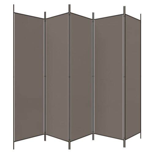 5-Panel Room Divider Anthracite 250x220cm Fabric - Image 5