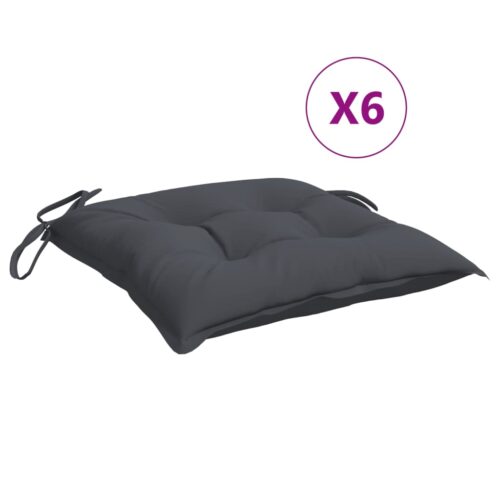 Chair Cushions 6pcs Anthracite 40x40x7cm Oxford Fabric