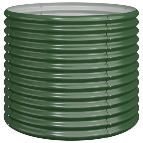 Garden Planter Powder-coated Steel 80x80x68cm Green