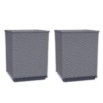 Planters 2pcs Dark Grey 30x30x37cm Polypropylene