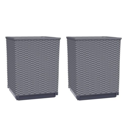 Planters 2pcs Dark Grey 30x30x37cm Polypropylene