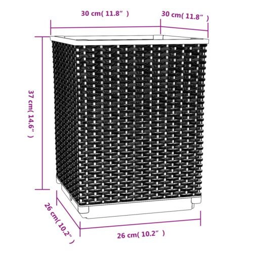 Planters 2pcs Dark Grey 30x30x37cm Polypropylene - Image 8