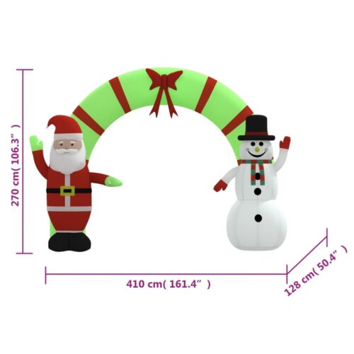 Christmas Inflatable Santa Snowman Arch Gate LED 270cm - Image 11