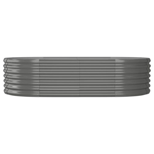 Garden Raised Bed Powder-Coated Steel 152x80x36cm Grey - Image 3