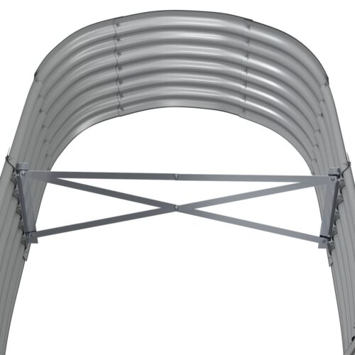 Garden Raised Bed Powder-Coated Steel 152x80x36cm Grey - Image 5