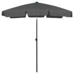 Beach Umbrella Anthracite 180x120cm