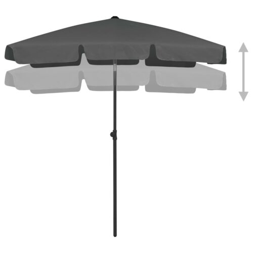 Beach Umbrella Anthracite 180x120cm - Image 3