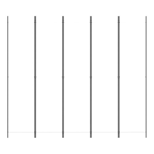 5-Panel Room Divider White 250x220cm Fabric - Image 3