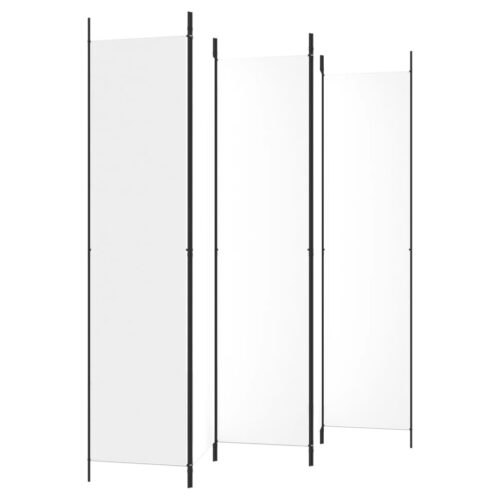 5-Panel Room Divider White 250x220cm Fabric - Image 5
