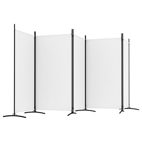 5-Panel Room Divider White 433x180cm Fabric - Image 5