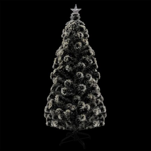 Pre-lit Christmas Tree Green White 150cm Fibre Optic - Image 2