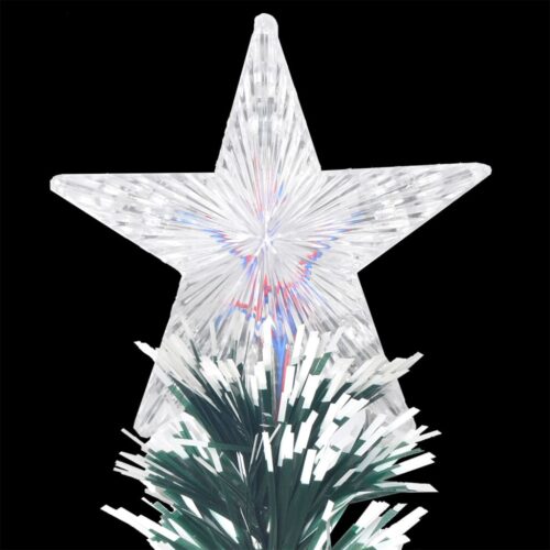 Pre-lit Christmas Tree Green White 150cm Fibre Optic - Image 6