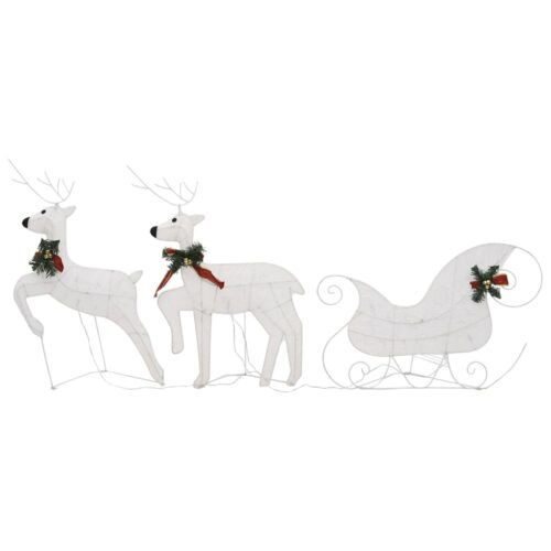 Reindeer Sleigh Christmas Decoration 60 LEDs Outdoor White - Image 3
