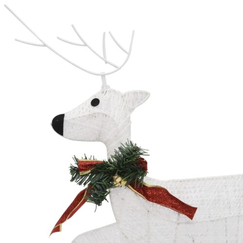 Reindeer Sleigh Christmas Decoration 60 LEDs Outdoor White - Image 7