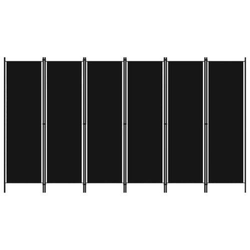 6-Panel Room Divider Black 300x180cm