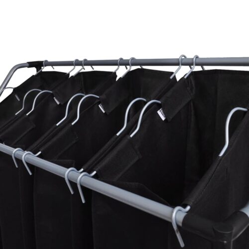 Laundry sorter with 4 bags black grey - Image 3