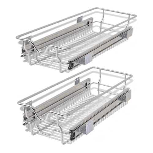 Pull-Out Wire Baskets 2pcs Silver 300mm - Image 2