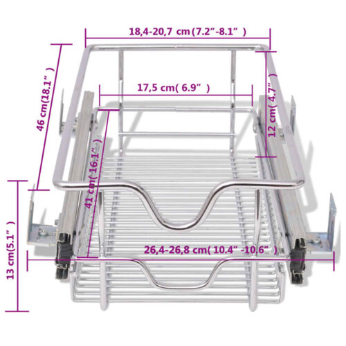 Pull-Out Wire Baskets 2pcs Silver 300mm - Image 8