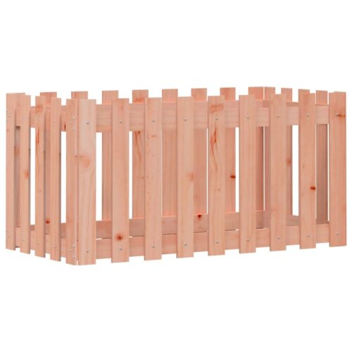 Garden Raised Bed with Fence Design 100x50x50cm Solid Wood Douglas - Image 5