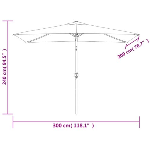 Parasol 200 x 300cm Green Rectangular - Image 8