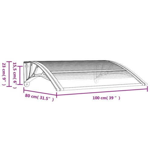 Door Window Canopy Awning Outdoor Patio Sun Shield Cover Transparent 100x80cm - Image 6