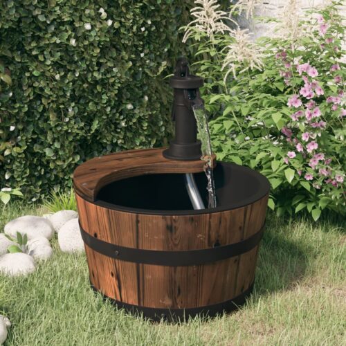 Water Fountain with Pump 28x28x34.5cm Solid Wood Fir - Image 2