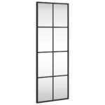 Wall Mirror Black 30x80cm Rectangle Iron