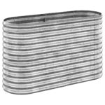 Garden Raised Bed Powder-Coated Steel 114x40x68cm Silver