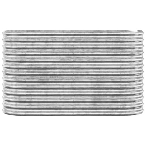 Garden Raised Bed Powder-Coated Steel 114x40x68cm Silver - Image 3