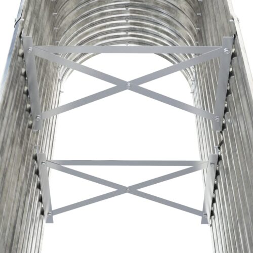 Garden Raised Bed Powder-Coated Steel 114x40x68cm Silver - Image 5