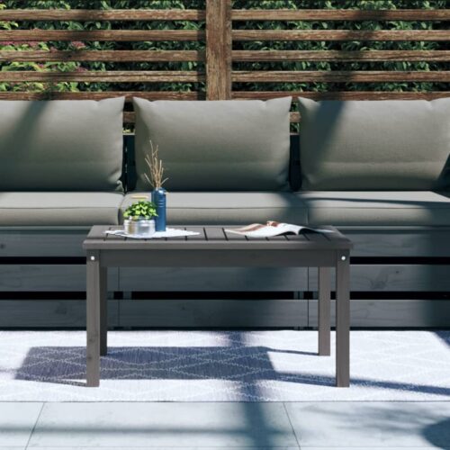 Garden Table Grey 82.5x50.5x45cm Solid Wood Pine - Image 2