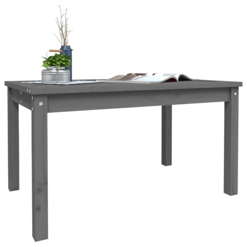 Garden Table Grey 82.5x50.5x45cm Solid Wood Pine - Image 4