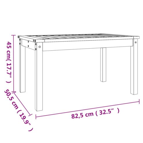 Garden Table Grey 82.5x50.5x45cm Solid Wood Pine - Image 8