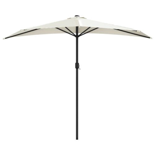 Balcony Parasol with Aluminium Pole Sand 270x144cm Half - Image 3