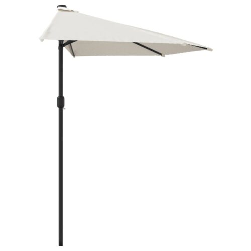 Balcony Parasol with Aluminium Pole Sand 270x144cm Half - Image 4