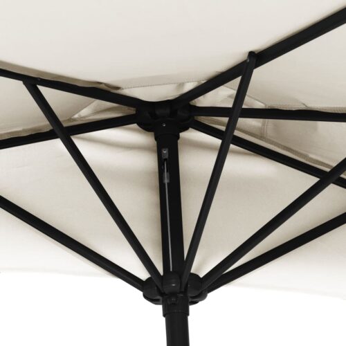 Balcony Parasol with Aluminium Pole Sand 270x144cm Half - Image 6
