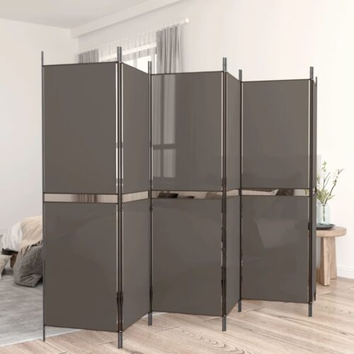 6-Panel Room Divider Anthracite 300x180cm Fabric