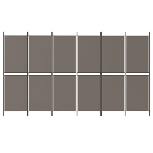 6-Panel Room Divider Anthracite 300x180cm Fabric - Image 3
