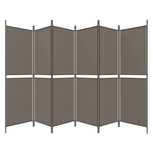 6-Panel Room Divider Anthracite 300x180cm Fabric - Image 5