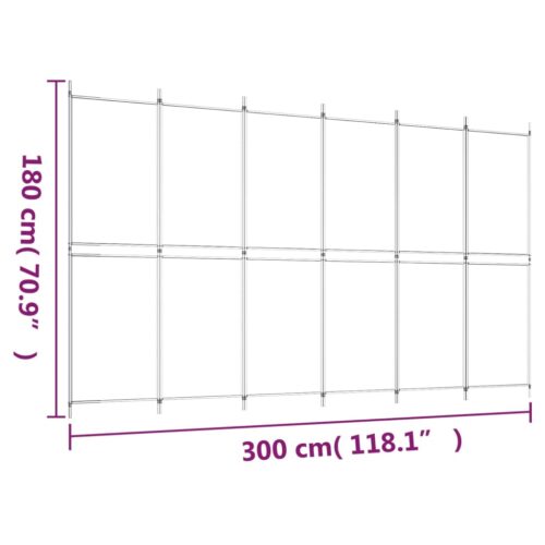 6-Panel Room Divider Anthracite 300x180cm Fabric - Image 8