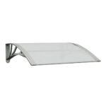 Door Canopy Grey Transparent 80x75cm Polycarbonate