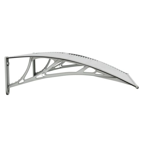 Door Canopy Grey Transparent 80x75cm Polycarbonate - Image 4