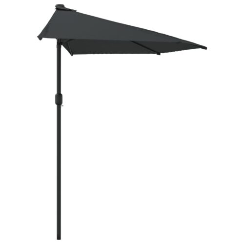 Balcony Parasol with Aluminium Pole Anthracite 270x144cm Half - Image 4