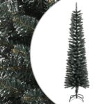 Artificial Slim Christmas Tree with Stand Green 180cm PVC