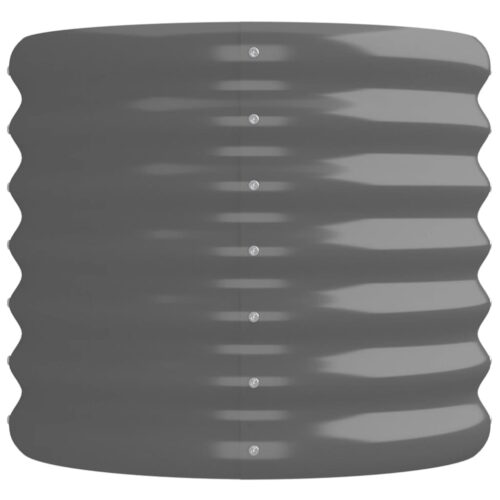 Garden Raised Bed Powder-Coated Steel 224x40x36cm Grey - Image 5