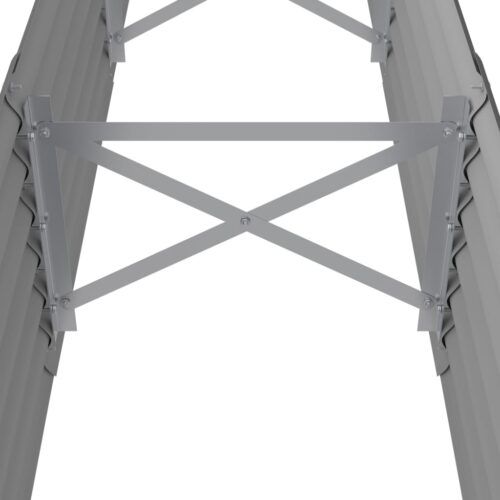 Garden Raised Bed Powder-Coated Steel 224x40x36cm Grey - Image 6